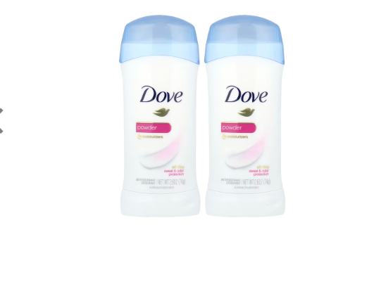 Dove Antiperspirant Deodorant Powder, 2 packs of 74g each