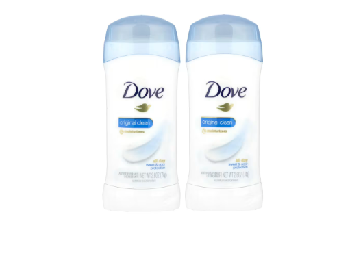 Dove, Antiperspirant Deodorant, Original Clean, 2 packs of 74g each